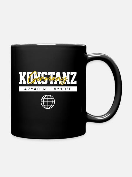 Konstanz Deutschland Koordinaten Reise Souvenir - Tasse einfarbig - Schwarz