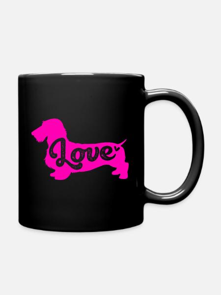 Dachshund Rauhaardackel - Tasse einfarbig - Schwarz