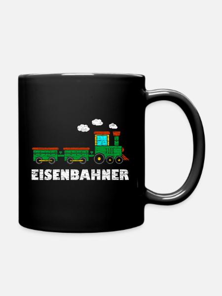 Eisenbahner Kinder Lokomotive Eisenbahn - Tasse einfarbig - Schwarz