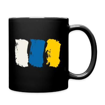 Kanarische Inseln Flagge - Pinselstriche - Tasse einfarbig - Schwarz - Rechts