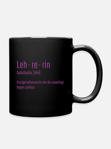 Lehrerin Substantiv Influencerin Lustig Geschenk - Tasse einfarbig - Schwarz