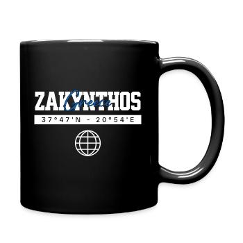 Zakynthos Griechenland Koordinaten Reise Souvenir - Tasse einfarbig - Schwarz - Rechts