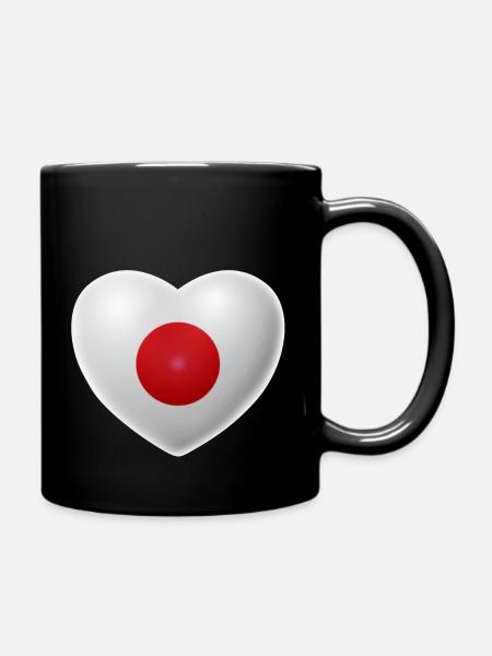 Heart (Japan / Nippon) - Full Colour Mug - black