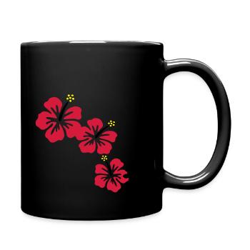 Hibiscus avec GECKO - Mug uni - noir - Droite