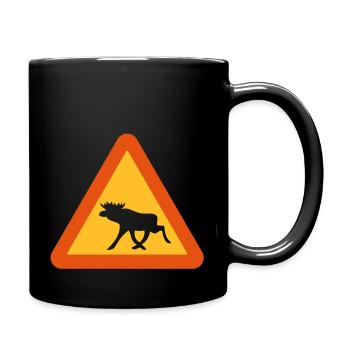 Caution Moose! - Full Colour Mug - black - Right