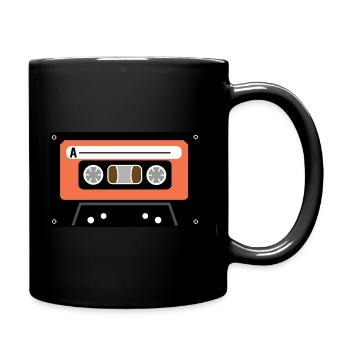 Cassette (orange)! Gift idea! - Full Colour Mug - black - Right
