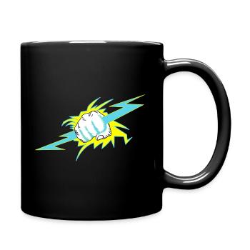 Zeus hand. Thunder gift - Full Colour Mug - black - Right
