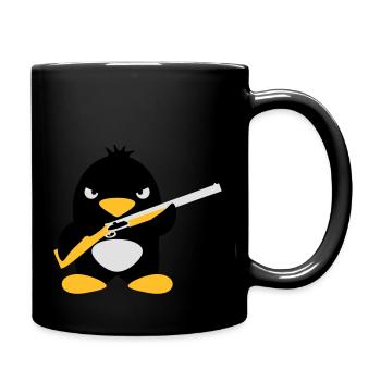 Shotgun Penguin - Full Colour Mug - black - Right