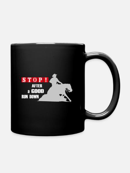 Cheval Western Rider Reining Sliding Stop STOP ! - Mug uni - noir