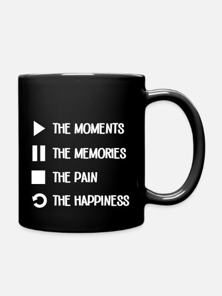 Play Pause Stop Repeat Music - Tasse einfarbig - Schwarz