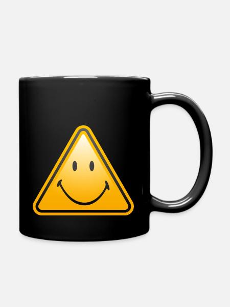 Smiley Shield - Tasse einfarbig - Schwarz