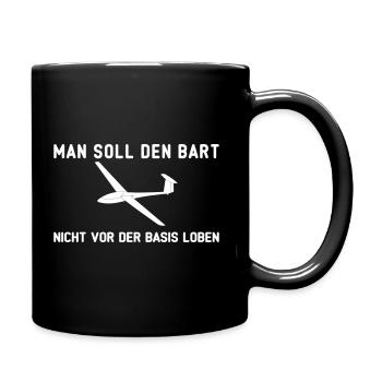 Bart loben Basis Segelflieger lustiger Spruch - Tasse einfarbig - Schwarz - Rechts
