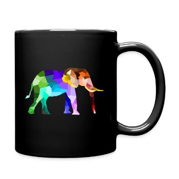 Colorful rainbow elephant gift animals - Full Colour Mug - black - Right