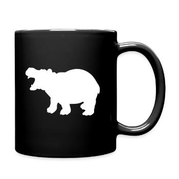 Nilpferd Silhouette Hippo - Tasse einfarbig - Schwarz - Rechts