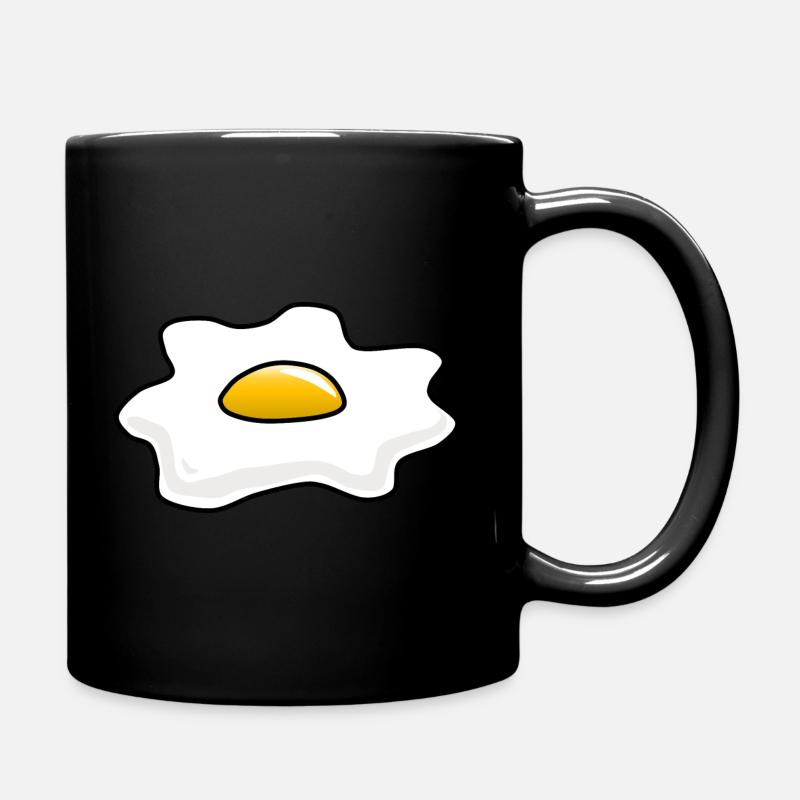 Spiegelei Ei egg fried egg - Tasse einfarbig - Schwarz