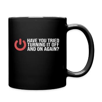 Programmer turn it off and on Coder Informatiker - Tasse einfarbig - Schwarz - Rechts