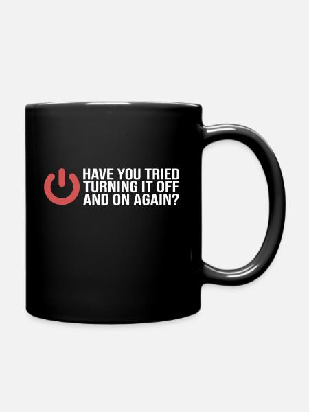 Programmer turn it off and on Coder Informatiker - Tasse einfarbig - Schwarz