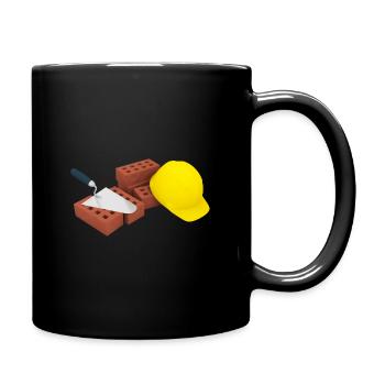 bricks trowel helmet - Full Colour Mug - black - Right