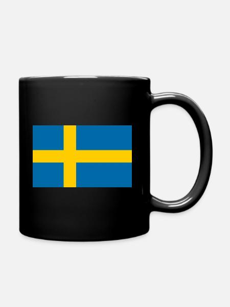 Schwedische Flagge - Tasse einfarbig - Schwarz