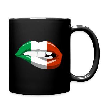 Italie drapeau lèvres bouche italie rome pays - Mug uni - noir - Droite