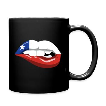 Chili Drapeau des lèvres Amérique du Sud Drapeau chilien - Mug uni - noir - Droite