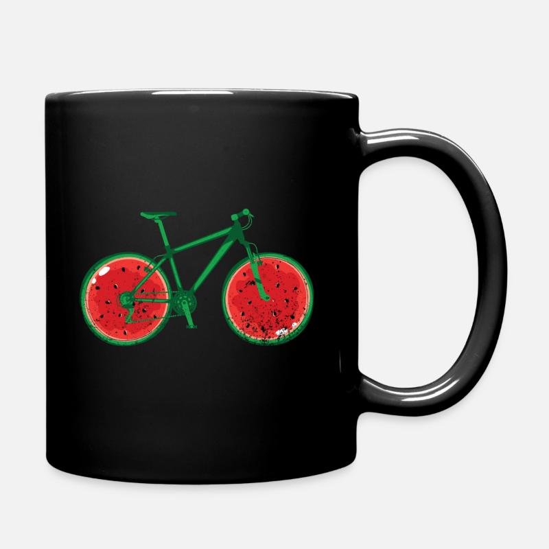 Bicycle bowler hat BIKE. Watermelon wheel gift idea - Full Colour Mug - black