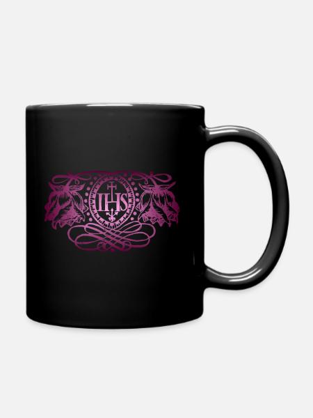 IHS, Jésus-Christ, illustration ancienne, espoir - Mug uni - noir