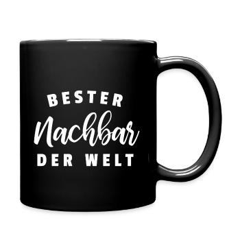 Bester Nachbar Der Welt - Geschenk NachbarIn - Tasse einfarbig - Schwarz - Rechts