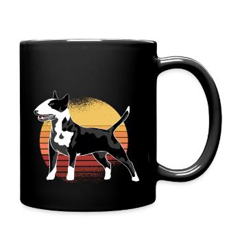 Bullterrier Hund Vintage in Retro Vintage Hunde - Tasse einfarbig - Schwarz - Rechts