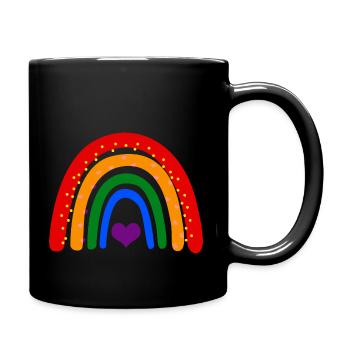 Drapeau Lgbt arc-en-ciel - Mug uni - noir - Droite