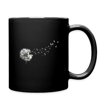 Pusteblume Vögel Blume - Tasse einfarbig - Schwarz - Rechts