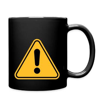 Warning sign / Exclamation point - Full Colour Mug - black - Right