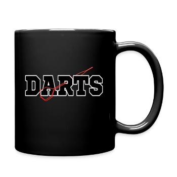 Darts Dart Dartpfeil - Tasse einfarbig - Schwarz - Rechts