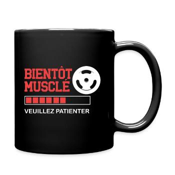 Bientôt musclé, cadeau musculation, muscu - Mug uni - noir - Droite