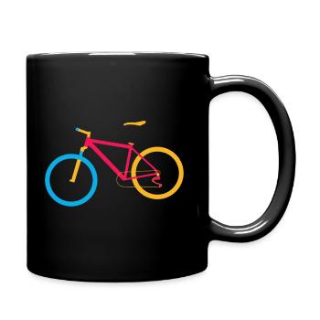 VTT colorée illustration vélo - Mug uni - noir - Droite