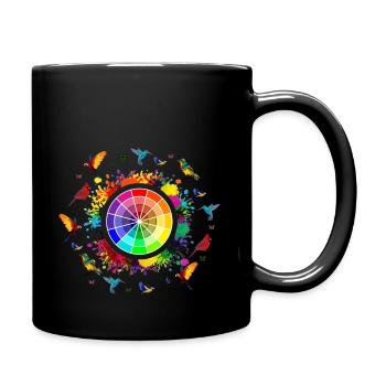 Explosion von Regenbogen, Regenbogen, Regenbogen-t-Shirts - Tasse einfarbig - Schwarz - Rechts