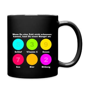 Mangelerscheinung Bier - Tasse einfarbig - Schwarz - Rechts