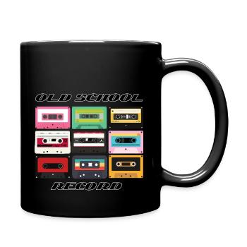 Old school Record - Tasse einfarbig - Schwarz - Rechts