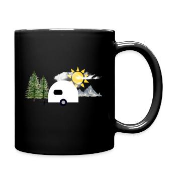 Nature with caravan - Full Colour Mug - black - Right