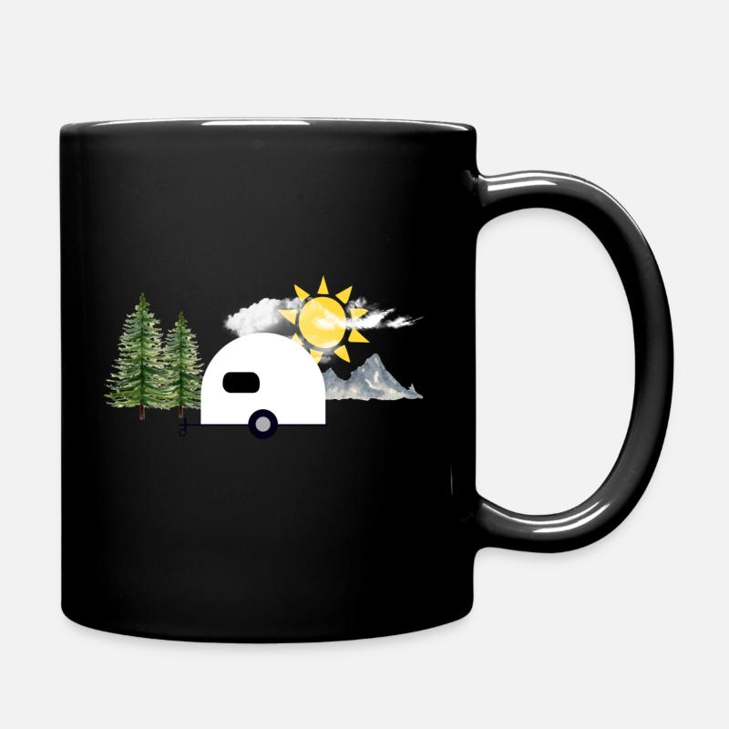 Nature avec caravane - Mug uni - noir