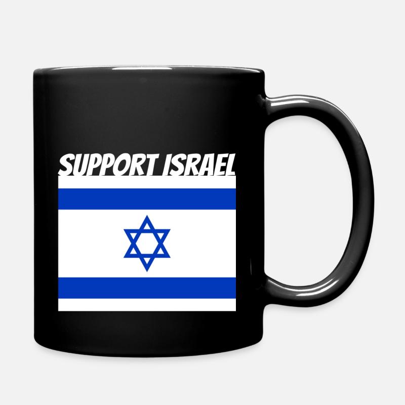 Support Israel - Tasse einfarbig - Schwarz