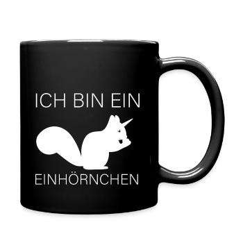 Ein Einhörnchen witziges Wortspiel Eichhörnchen - Tasse einfarbig - Schwarz - Rechts