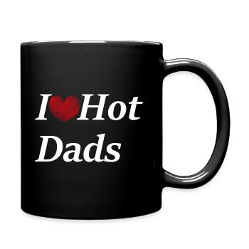 I Love Hot Dads/I Heart Hot Dads - Full Colour Mug - black - Right
