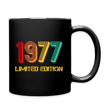 1977 geboren Jahrgang 1977 Geschenk Geburtstag - Tasse einfarbig - Schwarz - Rechts