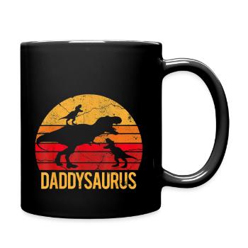 Vintage Retro Daddy Soraurus Gift For Fathers Day - Full Colour Mug - black - Right