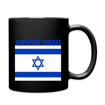 Support Israel - Tasse einfarbig - Schwarz - Rechts