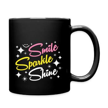 SMILE SPARKLE SHINE INSPIRATIONAL QUOTE T SHIRT - Tasse einfarbig - Schwarz - Rechts