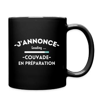 Futur papa humour cadeau, Couvade loading - Mug uni - noir - Droite