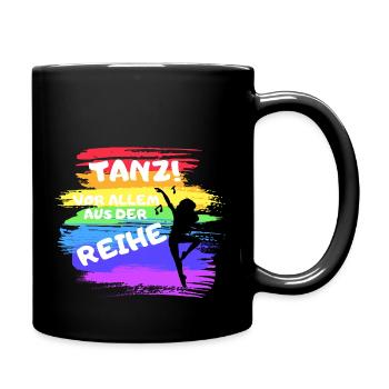 Colorful Lines - Tanz aus der Reihe - Tasse einfarbig - Schwarz - Rechts