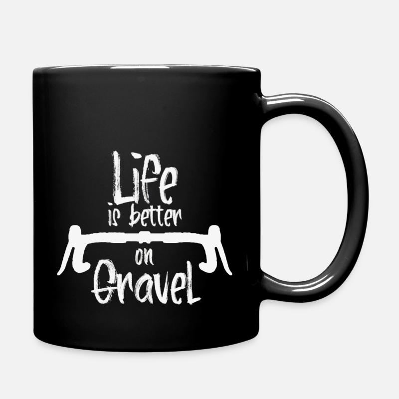 life is better on gravel white grey - Full Colour Mug - black